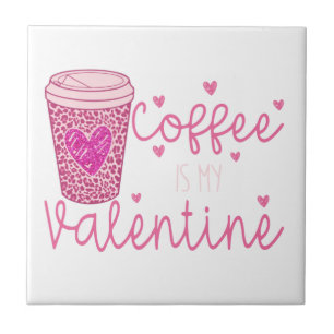 Coffee is my Valentine Tank Top Tote Bag Bandana G Ceramic Tile