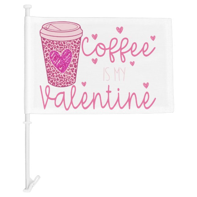 Coffee is my Valentine Women's Football Jersey Car Flag (Front)