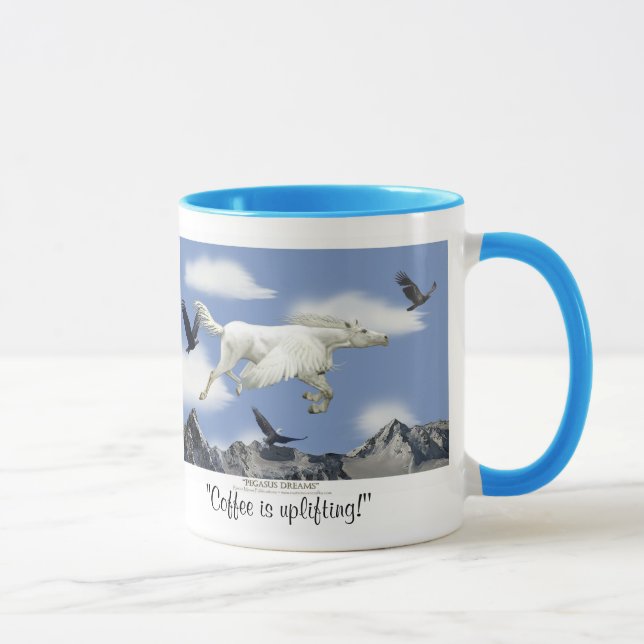 COFFEE IS UPLIFTING! Pegasus Fantasy Drinking Mug (Right)