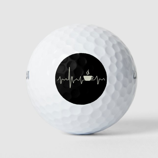Coffee junkie espresso design with heartbeat golf balls (Front)