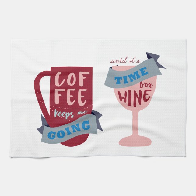 Coffee Keeps Me Going Kitchen Towel (Horizontal)