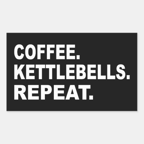 Coffee Kettlebells Repeat Rectangular Sticker