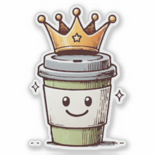 Coffee King Kawaii Sticker
