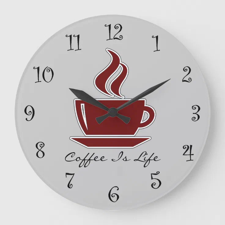 Coffee Kitchen Wall Clocks Zazzle