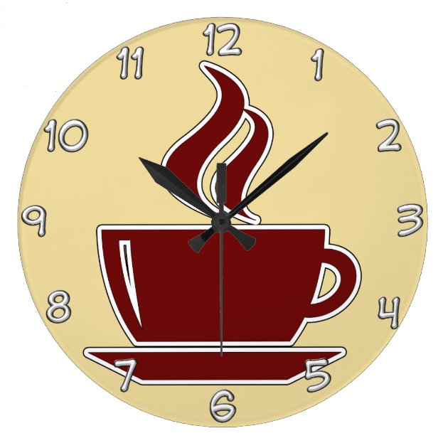 Coffee Kitchen Wall Clocks Zazzle   Coffee Kitchen Wall Clocks R4a1dc8595b7540f880ae750d015bcc9d Fup13 8byvr 630 