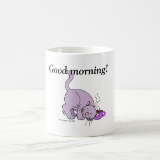 Coffee Kitty Morning Mug - Purple