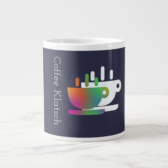  Coffee Klatsch Navy Blue Giant Coffee Mug (Front)