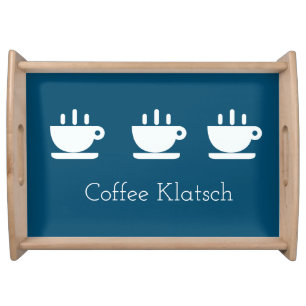 Coffee Klatsch Teal Serving Tray