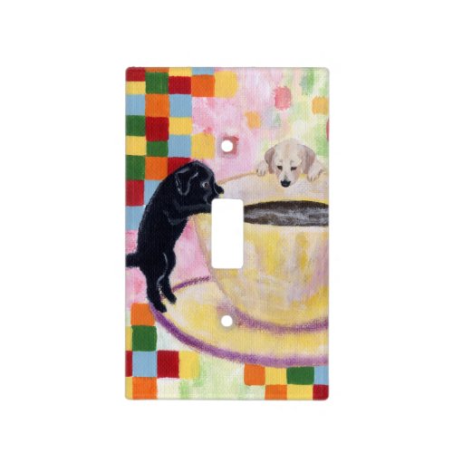 Coffee Labradors Painting Light Switch Cover