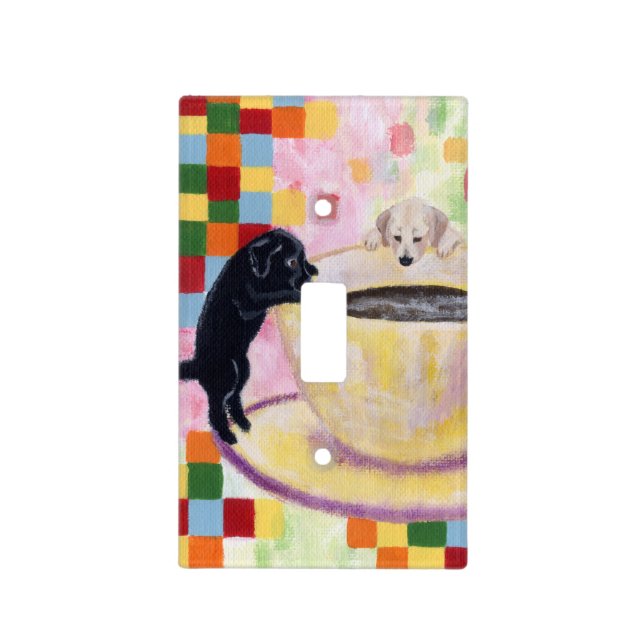 Coffee Labradors Painting Light Switch Cover (Front)