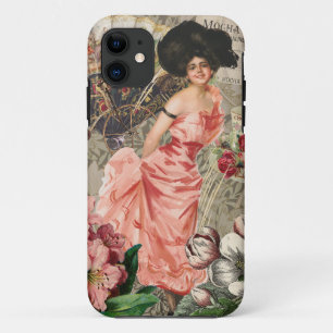 Coffee Lady Victorian Woman Pink Rich Gown iPhone 11 Case