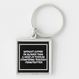 Coffee Lag Square Coffee Humor Key Chain