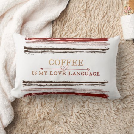 Coffee Language Lumbar Pillow