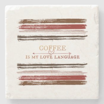 Coffee Language Stone Coaster by sharpcreations at Zazzle
