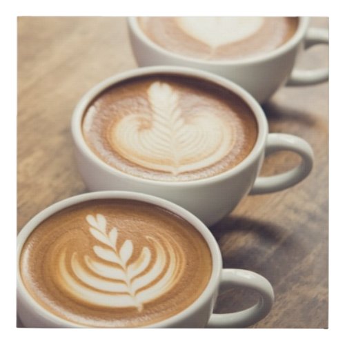 Coffee Latte Art Faux Canvas Print