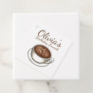 Coffee Latte Cappuccino Birthday Party Brunch Favor Tags