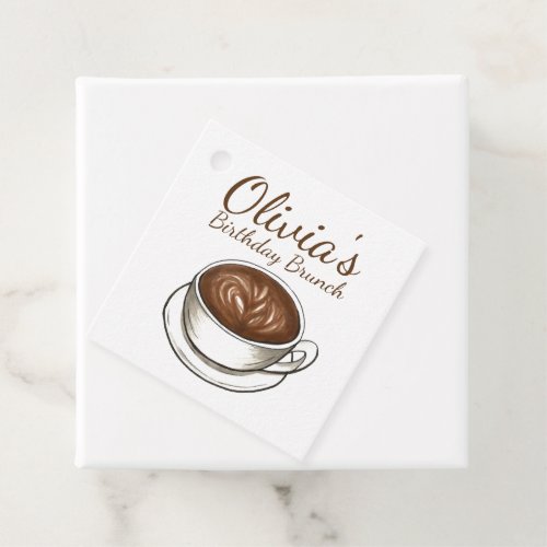 Coffee Latte Cappuccino Birthday Party Brunch Favor Tags