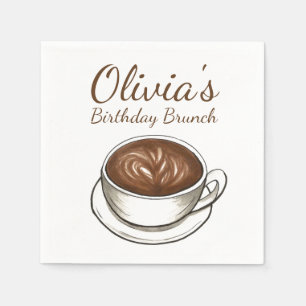 Coffee Latte Cappuccino Birthday Party Brunch Napkins