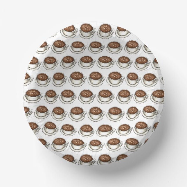 Coffee Latte Cappuccino Birthday Party Brunch Paper Bowls (Front)