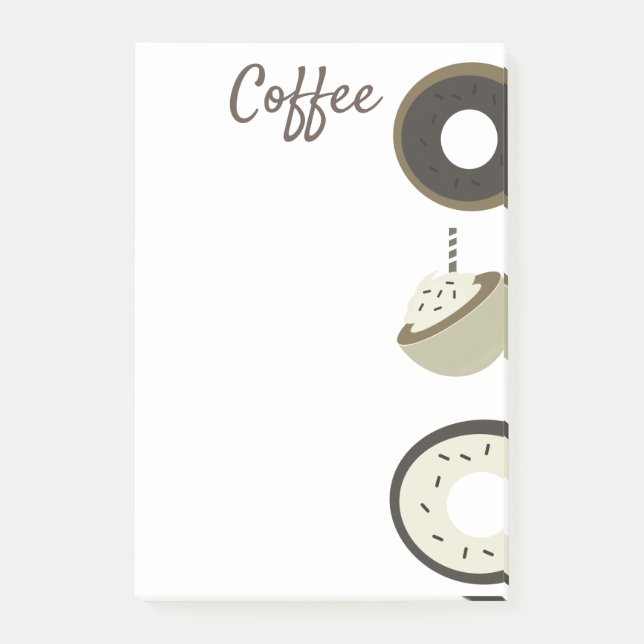 Coffee Latte Chocolate Donut Post-it Notes (Front)