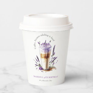 Coffee Latte Fun Birthday Personalized Paper Cups