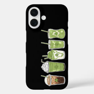 Coffee Latte Green Cute Irish St Patrick's Day iPhone 16 Case