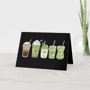 Coffee Latte Green Cute Irish St Patrick's Day Letterpress Thank You Card