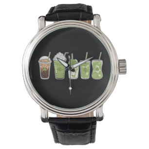 Coffee Latte Green Cute Irish St Patrick's Day Watch