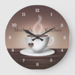 Coffee Latte Kitchen Clock at Zazzle