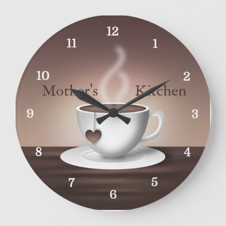 Coffee Latte Kitchen Clock