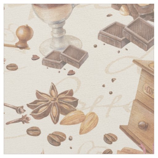 Coffee Latte Time Fabric