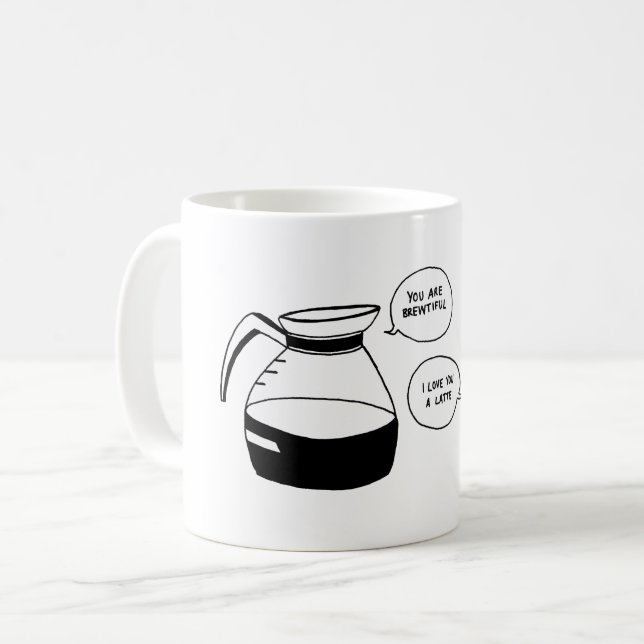 Coffee Latte Valentine's Love Mug (Front Left)