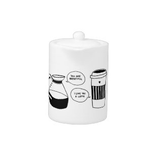 Coffee Latte Valentine's Love Teapot