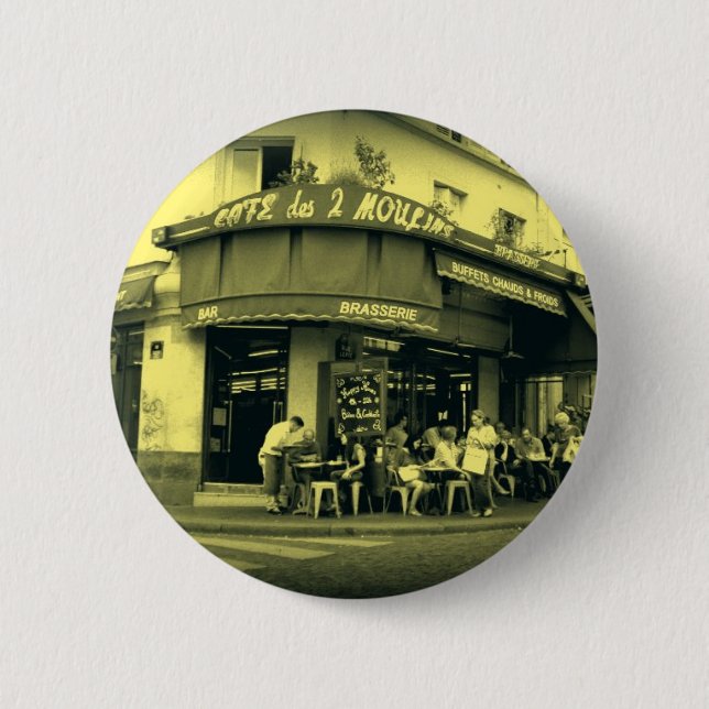 Coffee Le Deux Moulain Button (Front)