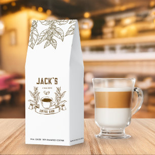 Coffee Leaves and Banner Personalized