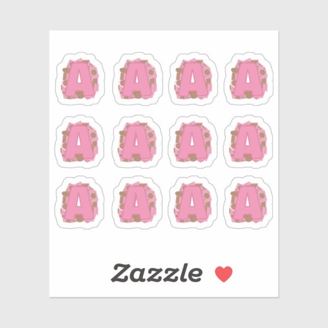 Coffee Letter A: Monogram Initial Sheet Sticker (Sheet)