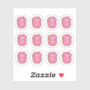 Coffee Letter B: Monogram Initial Sheet Sticker