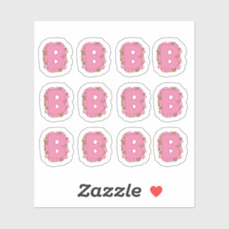 Coffee Letter B: Monogram Initial Sheet Sticker