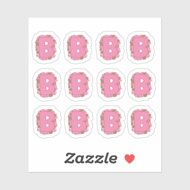 Coffee Letter B: Monogram Initial Sheet Sticker (Sheet)