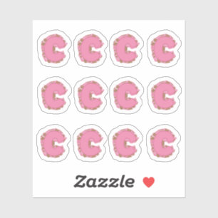 Coffee Letter C: Monogram Initial Sheet Sticker