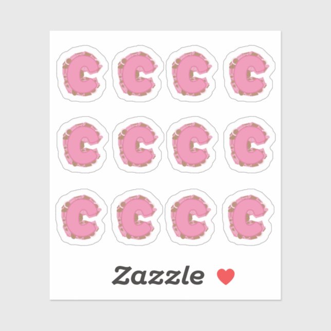 Coffee Letter C: Monogram Initial Sheet Sticker (Sheet)