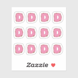 Coffee Letter D: Monogram Initial Sheet Sticker