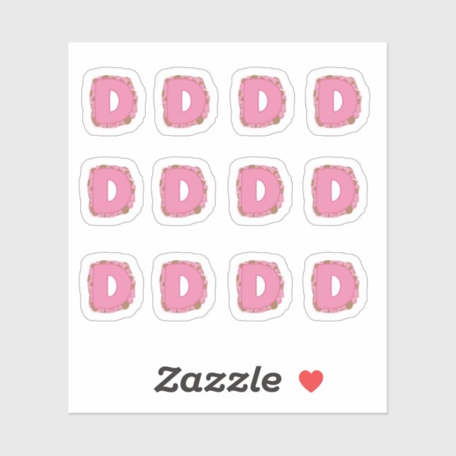 Coffee Letter D: Monogram Initial Sheet Sticker (Sheet)