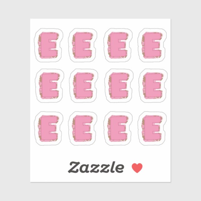Coffee Letter E: Monogram Initial Sheet Sticker (Sheet)
