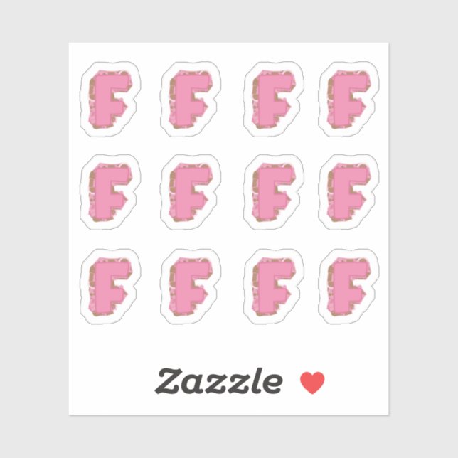 Coffee Letter F: Monogram Initial Sheet Sticker (Sheet)