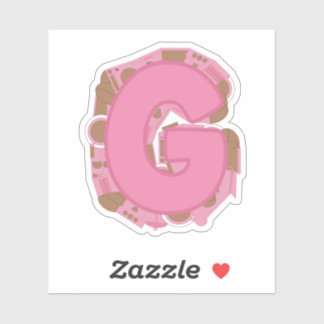 Coffee Letter G: Monogram Initial  Sticker