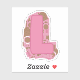 Coffee Letter L: Monogram Initial  Sticker