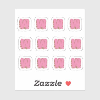 Coffee Letter W: Monogram Initial Sheet Sticker