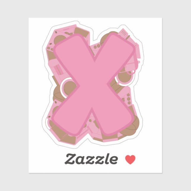 Coffee Letter X: Monogram Initial  Sticker (Sheet)