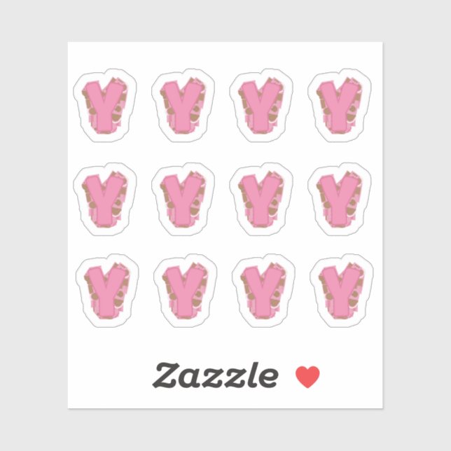 Coffee Letter Y: Monogram Initial Sheet Sticker (Sheet)